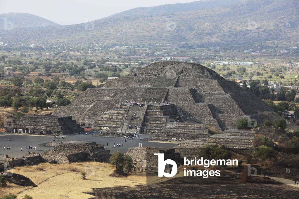 Near Mexico City, Mexico, Teotihuacan Archeological Site, View From Pyramid of the Sun Towards Pyramid of the Moon (photo)