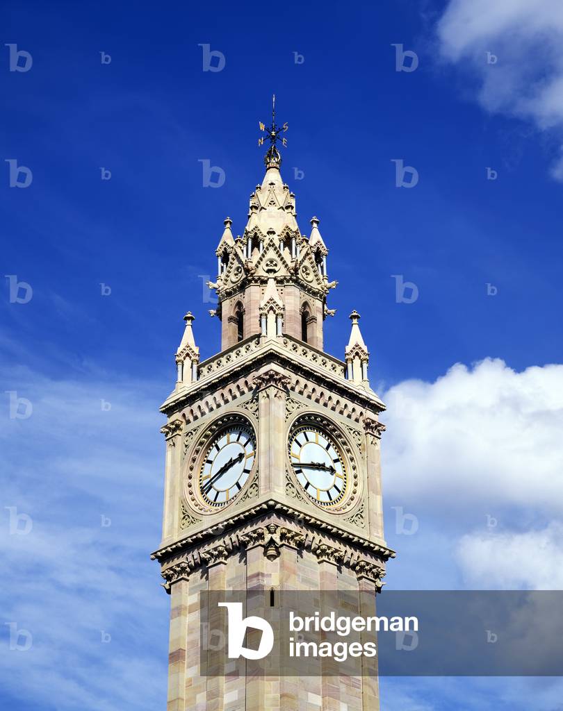 Low Angle View Of A Clock Tower, Albert Memorial Clock, Belfast, Northern Ireland (photo)