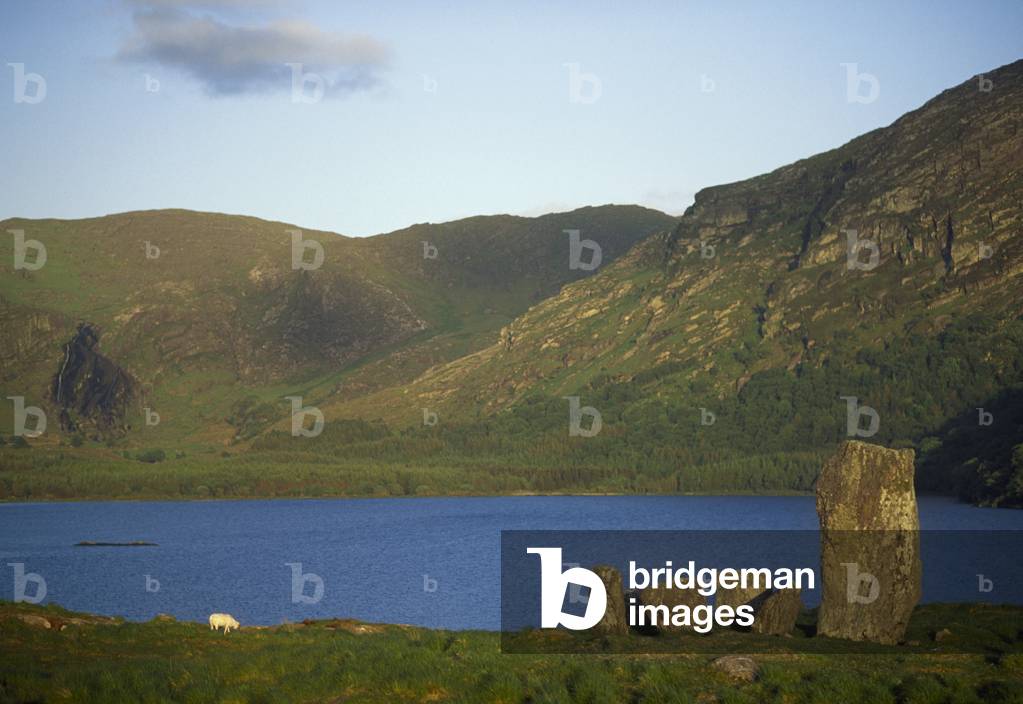 Lough Inchiquin, Co Kerry, Ireland; Standing Stones Next To A Lake (photo)