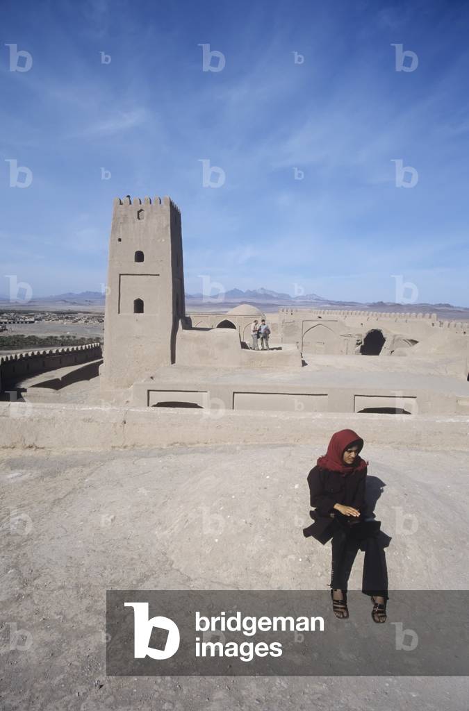 Local Girl  and The Top of Citadel, Arg-E-Bam (photo)