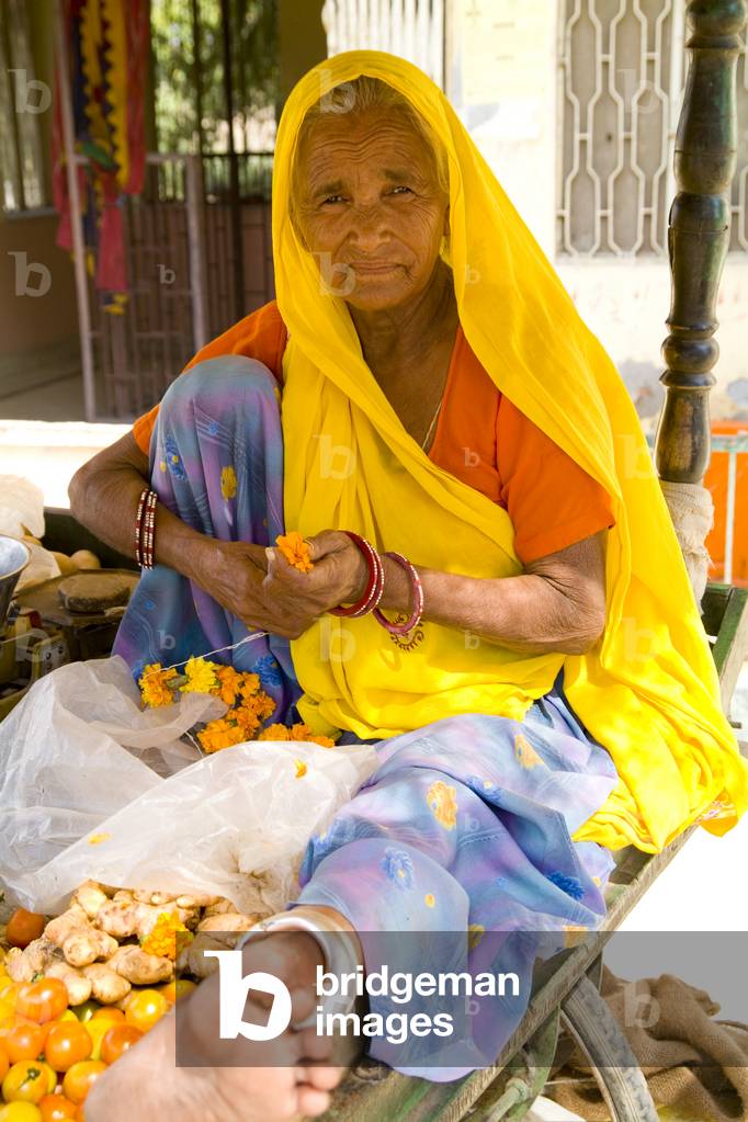 Old Woman Vendor, Jaipur, Rajasthan, India (photo)