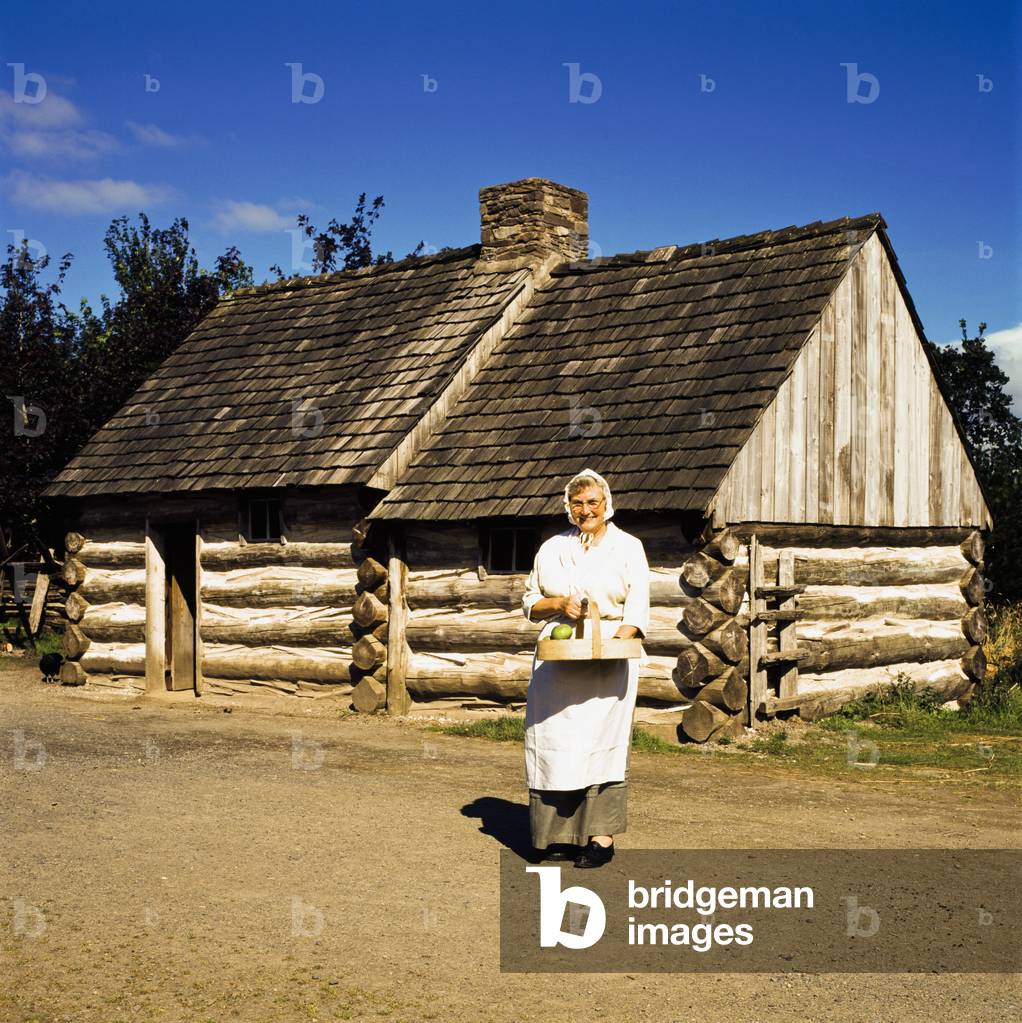 Omagh, Co Tyrone, Northern Ireland, American Folk Park Log Cabin (photo)