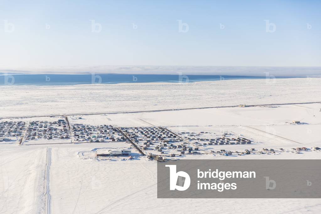 Aerial view of the village of Barrow, North Slope, Arctic Alaska, USA, Winter (photo)