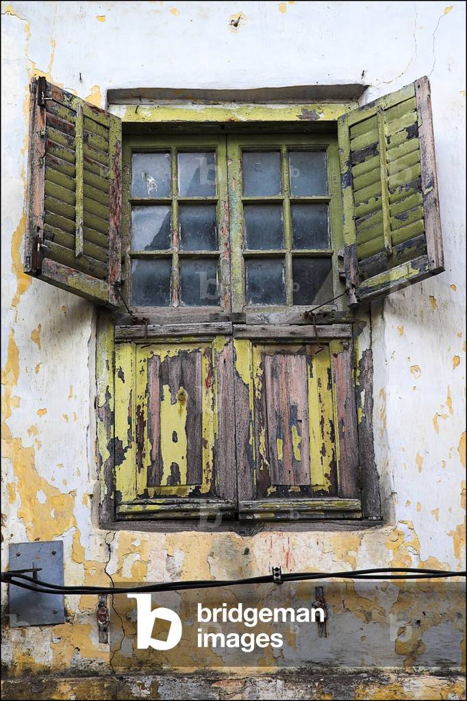 Weaterbeaten Shuttered Window, Stonetown, Zanzibar, Africa (photo)