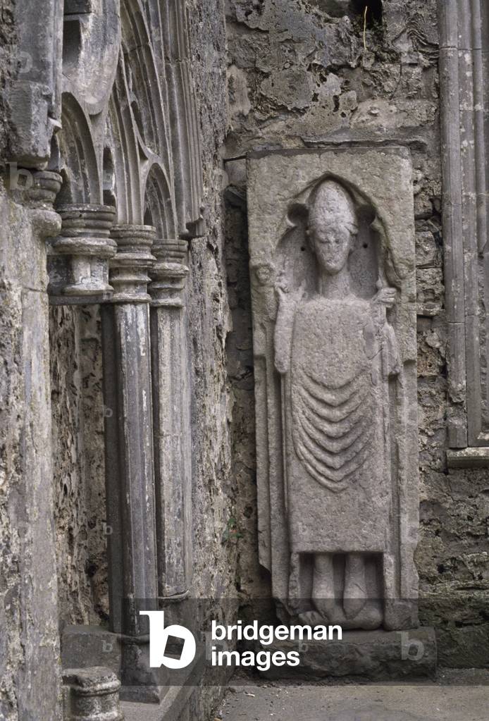 St. Flannan's Cathedral, Co Clare, Ireland; Statue In A 12Th Century Cathedral (photo)
