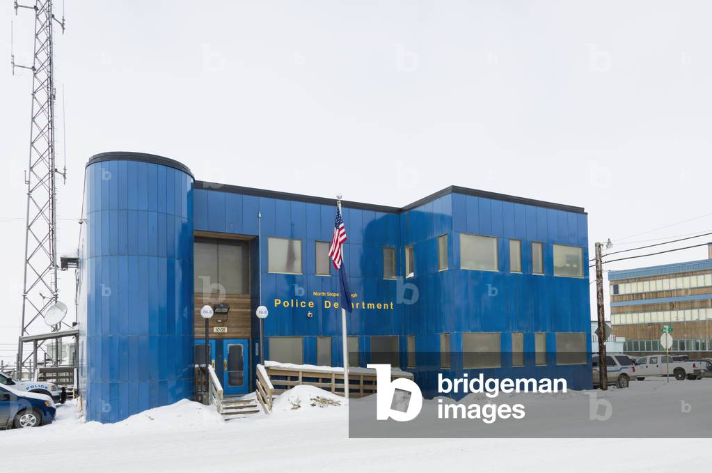 Exterior view of the North Slope Borough Police Department building, Barrow, North Slope, Arctic Alaska, USA, Winter (photo)