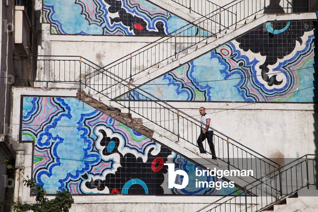 Algeria, Colorful design of steps, Algiers (photo)