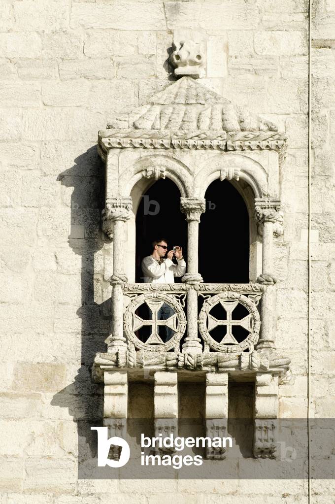 Tourist Photographing From Belem Tower, Belem, Portugal (photo)