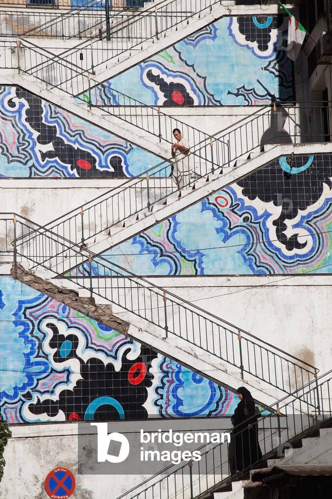 Algeria, Colorful design of steps, Algiers (photo)
