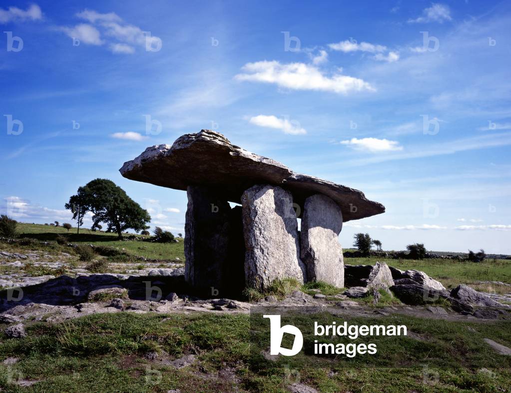 Stone Structure On A Landscape, Poulnabrone Dolmen, Burren, County Clare, Republic Of Ireland (photo)