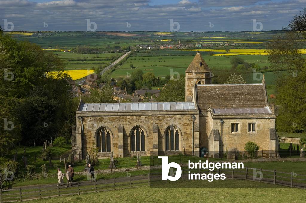 Church of St Leonard and surrounding countryside, Rockingham Castle, Leicestershire, England, UK  (photo)