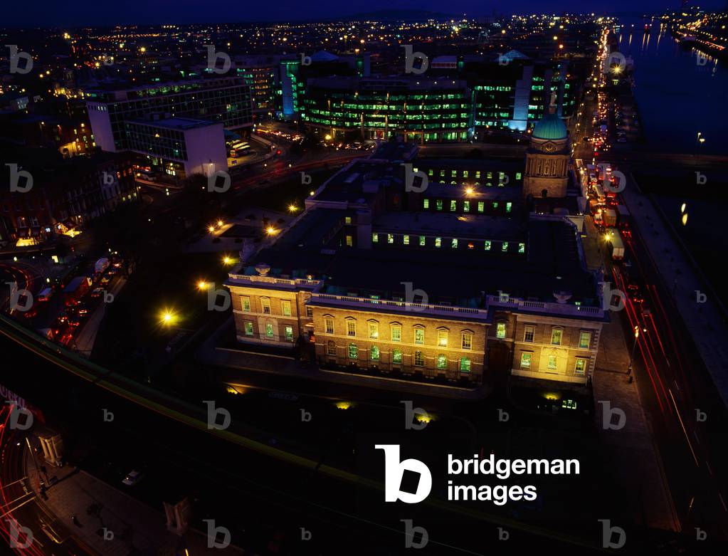 Dublin City, Aerial View Of Customs House, And Ifsc At Night (photo)
