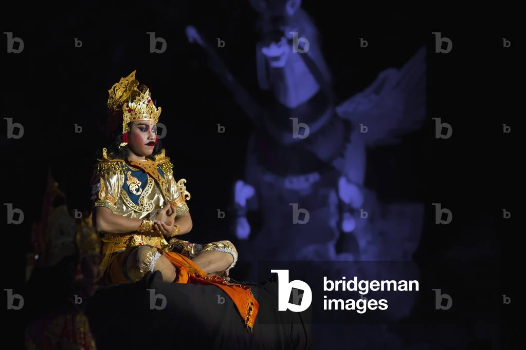Indonesia, Bali, Barong dancers performing at closing ceremony of annual Bali Arts Festival, Denpasar (photo)