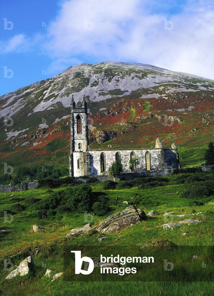 Dunlewy Church, Mount Errigal, Co Donegal, Ireland (photo)
