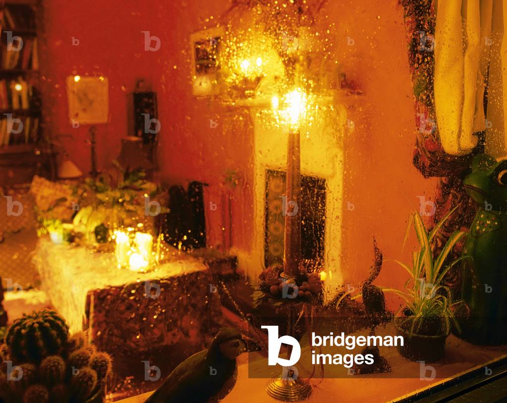 Ireland, Christmas Candle Burning In A Window (photo)