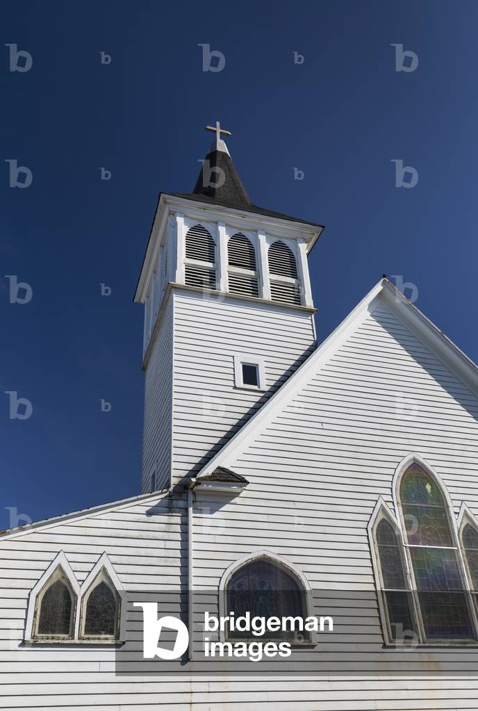 St, Nicholas Russian Orthodox Church in downtown Kechikan, Southeast Alaska, USA, Spring (photo)