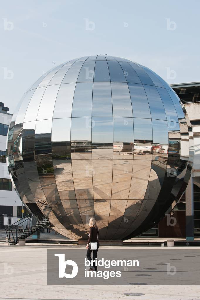 Mirrored Dome of Bristol's Planetarium, Anchor Square, Harborside, Bristol, England, UK  (photo)