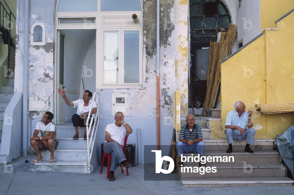 Old Men in a Fishing Village, bay of Naples, Italy (photo)