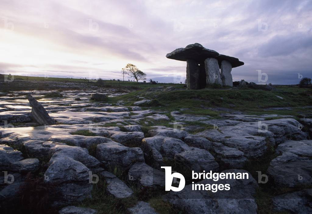 Poulnabrone Dolmen, Co Clare, Ireland; Neolithic Portal Tomb (photo)