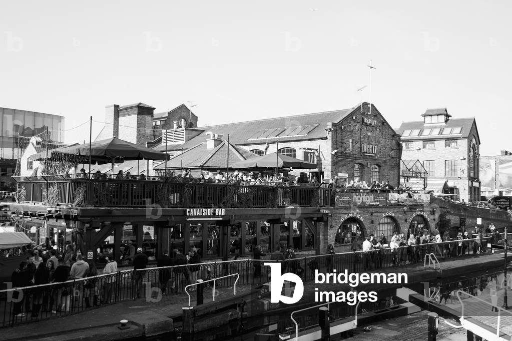 UK, England, UK , Camden, London, People next to Hampstead Road Lock (photo)