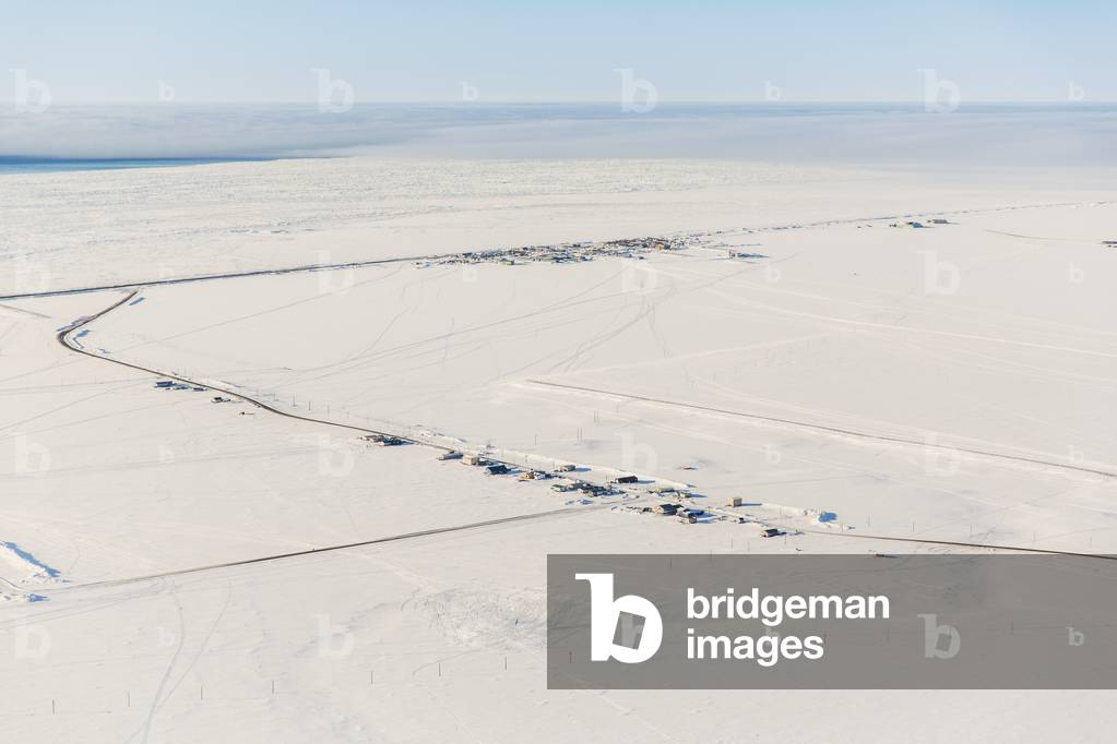 Aerial view of Pt, Barrow on a clear sunny day, North Slope, Arctic Alaska, USA, Winter (photo)
