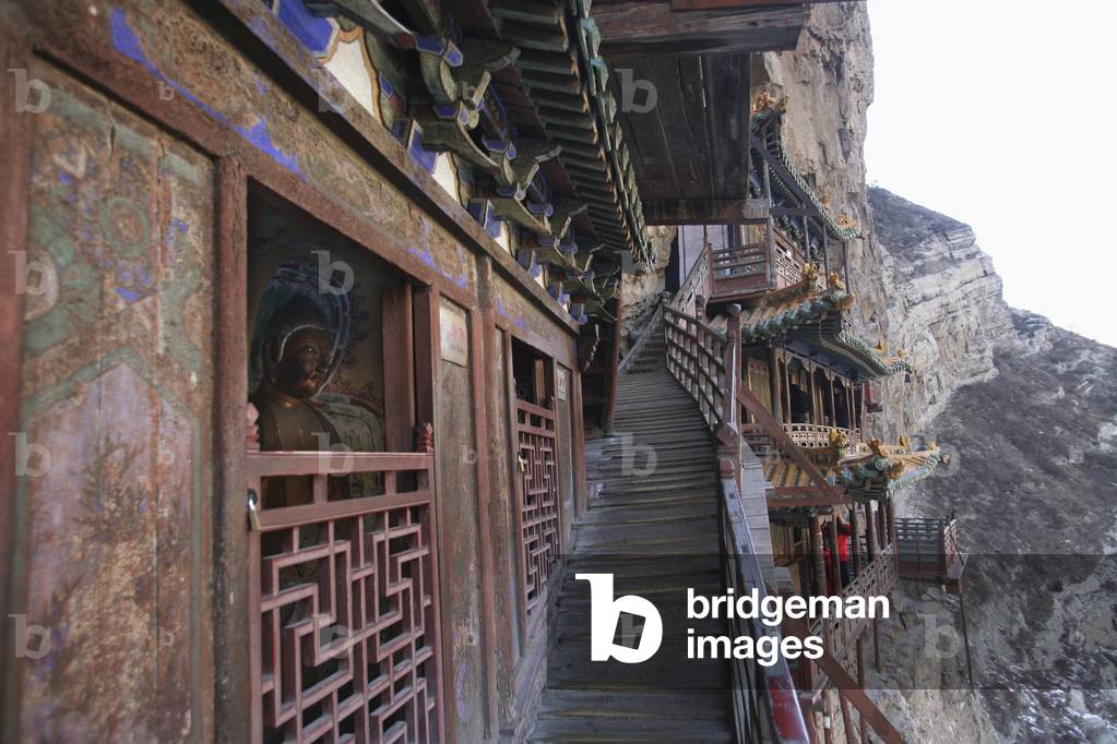 The Hanging Monastery, Built on Stilts on The Side of A Cliff Is A Buddhist Monastery, Northern Mountain, Heng Shan, Hunyuan, Shanxi, China (photo)