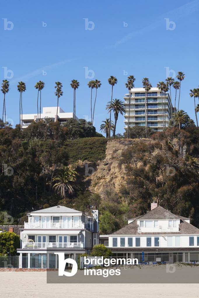 Houses and apartment buildings along the coast, California, USA (photo)