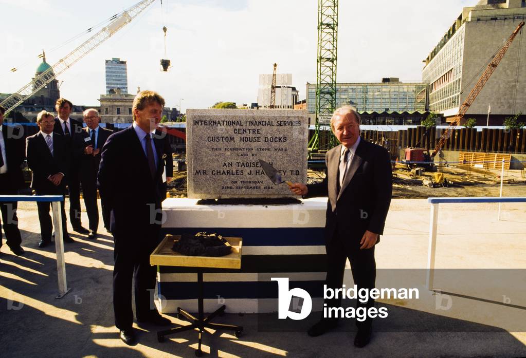 The International Financial Services Centre, Dublin, Co Dublin, Ireland, Charles Haughey At The Opening Inauguration (photo)
