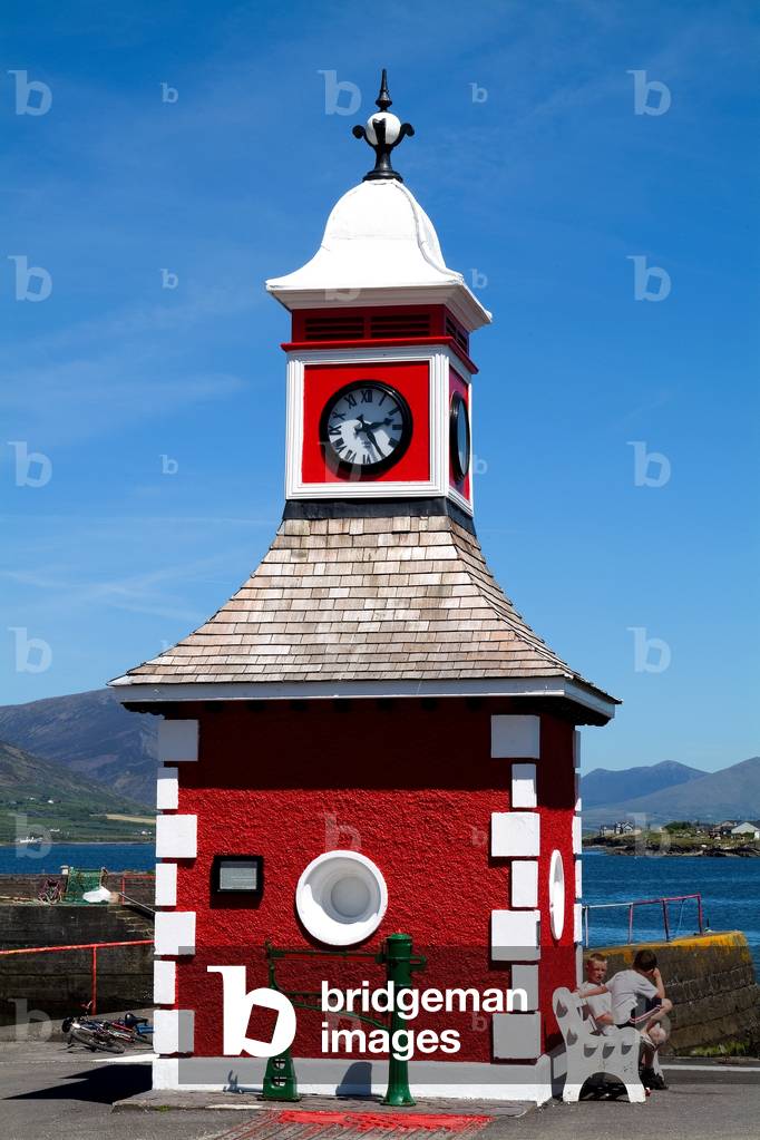 Knightstown, Valentia Island, County Kerry, Ireland; Coastal Clock Tower (photo)