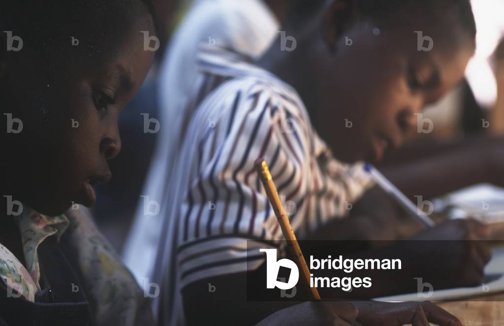 Young Students Writing at School (photo)