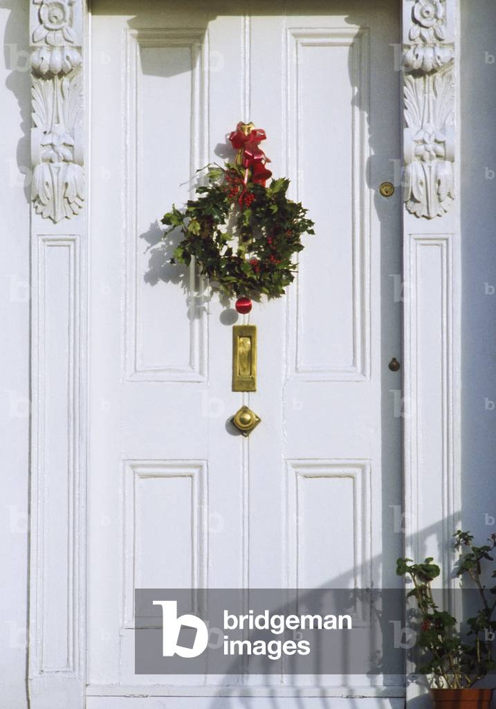 Dublin City, Co Dublin, Ireland, Christmas Decorations, Georgian Doors (photo)