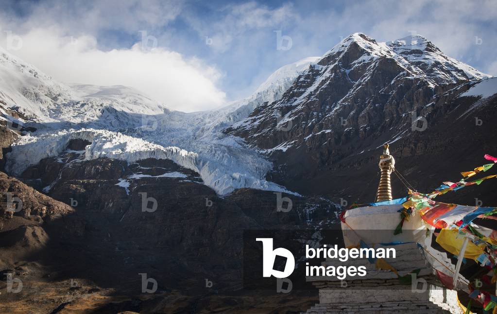 Mountain View with Part of Stupa, Tibet (photo)