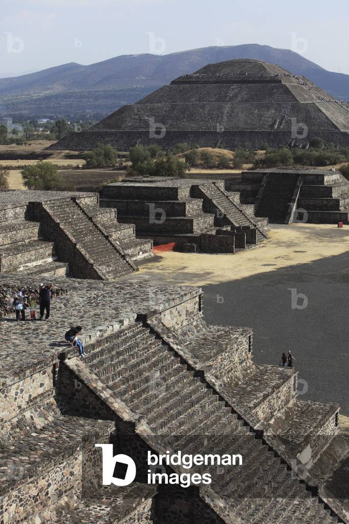 Near Mexico City, Mexico, Teotihuacan Archeological Site, Towards Pyramid of the Sun, View From Top of Pyramid of the Moon (photo)