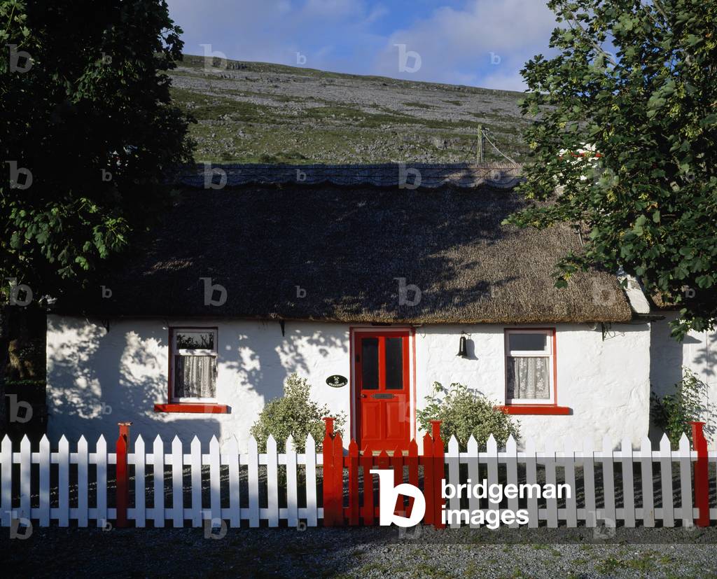 Ballyvaughan,Co. Clare,Ireland;White And Red Cottage (photo)