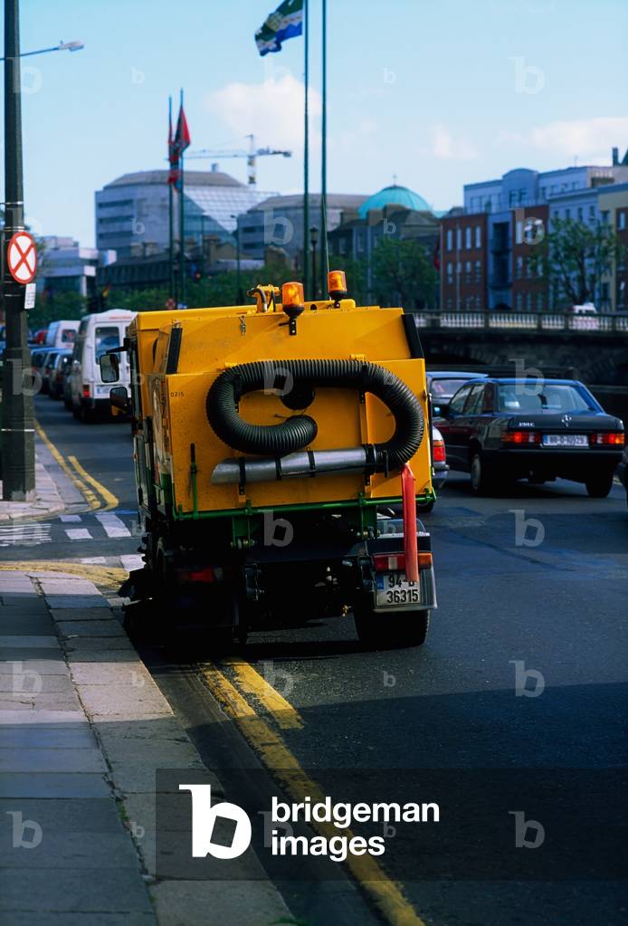 Dublin,Co Dublin,Ireland;Motorized Road Sweeper (photo)