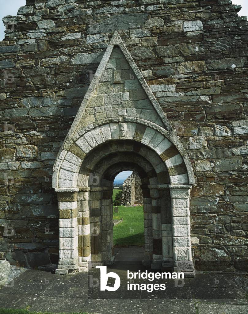 Killeshin Church, County Carlow, Ireland; Romanesque Portal To Church Ruins (photo)