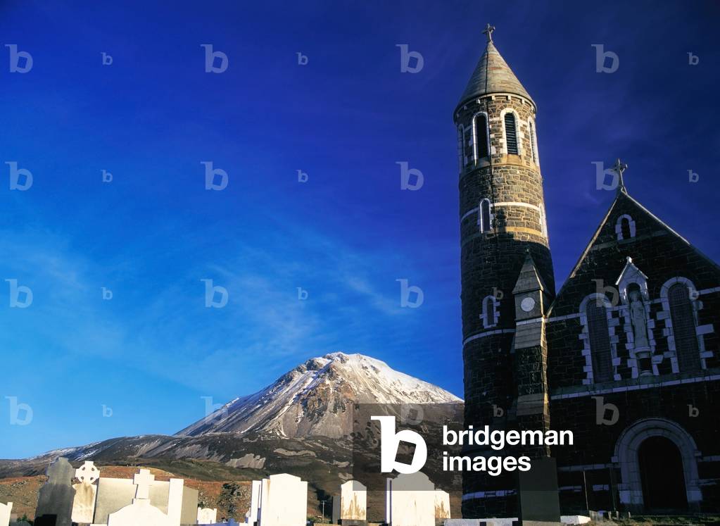 Moneymore, Co Donegal, Ireland, Errigal Mountain From A Church (photo)