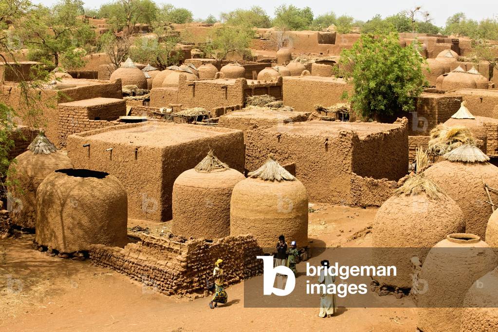 Niger, Central Niger, Tahoa, from rooftop of its World famous Friday Mosque, Yaama Village, Aerial view of Yaama Village (photo)