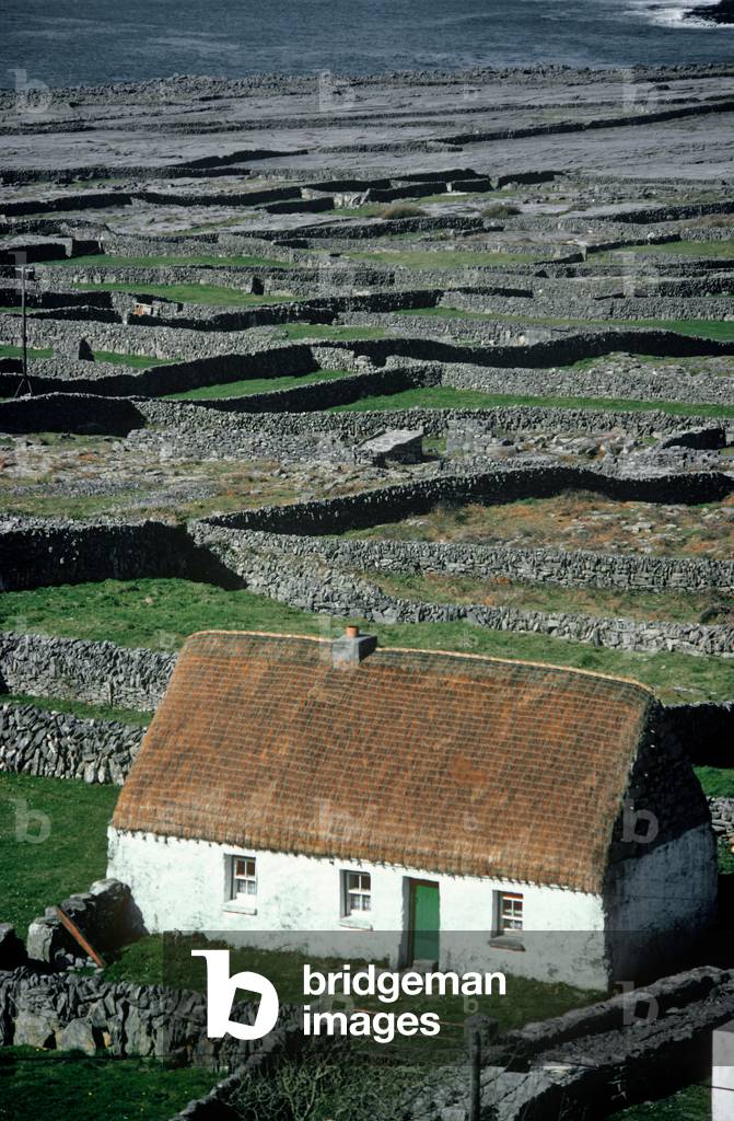 High Angle View Of A Cottage On A Landscape, Inishmaan, Aran Islands, County Galway, Republic Of Ireland (photo)