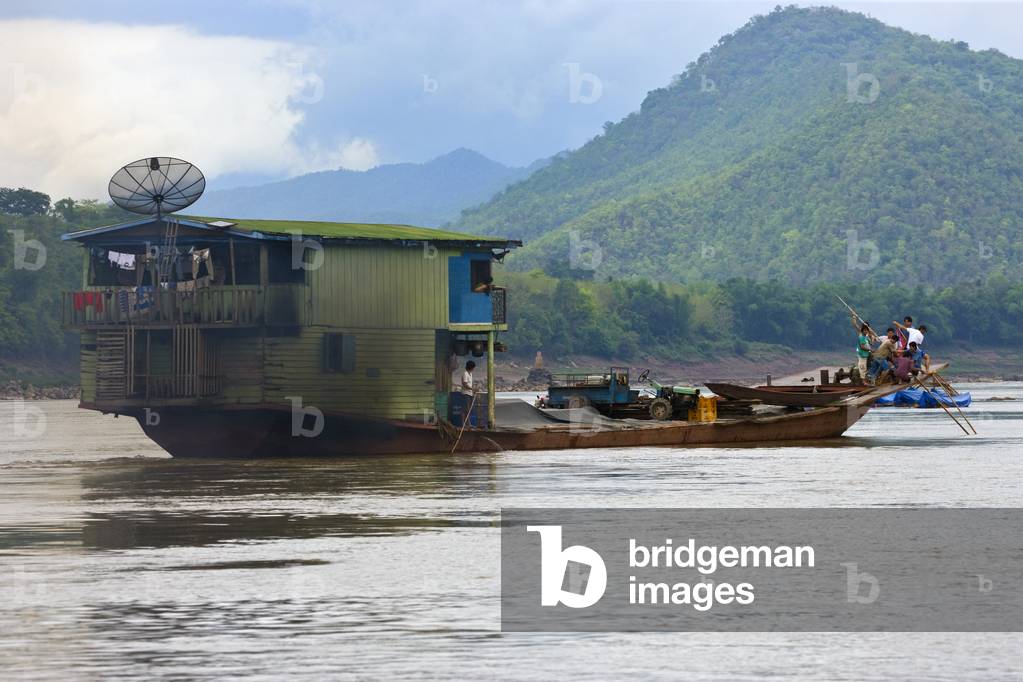 Houseboat on a River in Laos (photo)