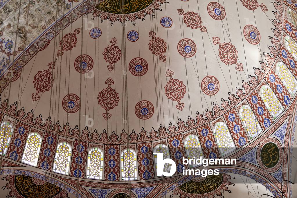 Interior of the Blue Mosque, Istanbul, Turkey (photo)