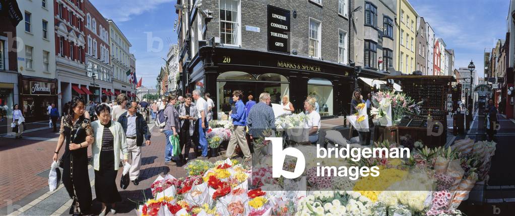 Dublin, Co Dublin, Ireland, Flower Stall On Grafton Street (photo)