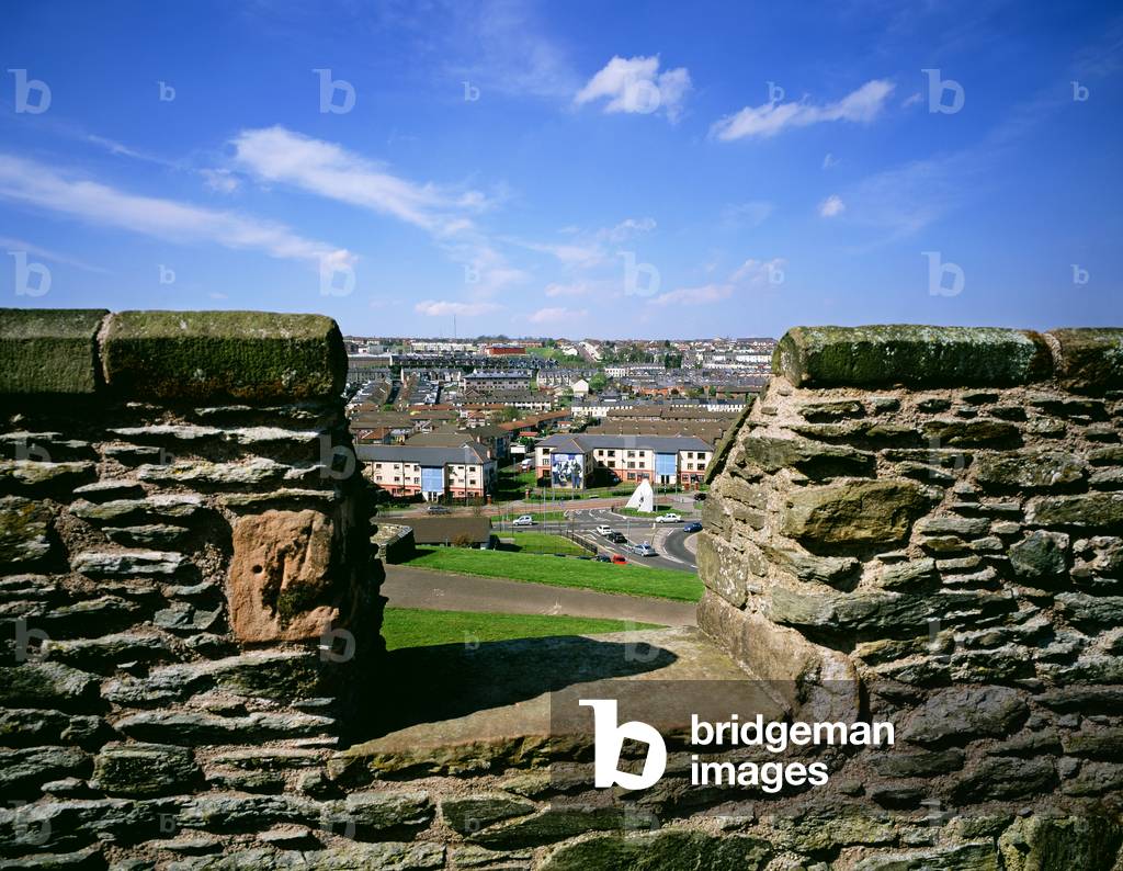 High Angle View Of Buildings In A Town, Derry City Walls, County Londonderry, Northern Ireland (photo)