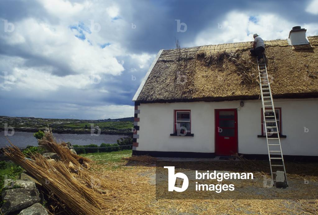 Co Galway, Ireland; Traditional Thatching (photo)