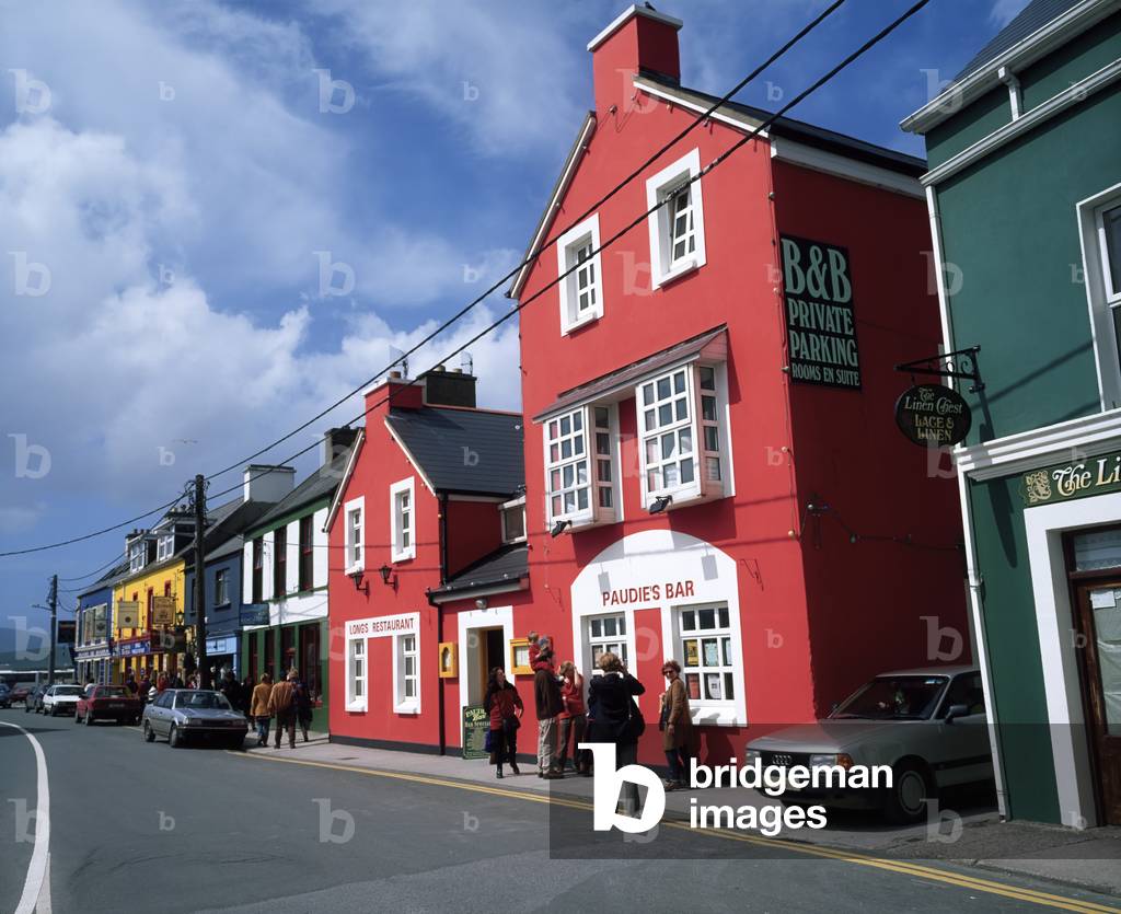 Dingle, Co Kerry, Ireland; Colorful Buildings In A Town Including A Bed And Breakfast With A Pub (photo)