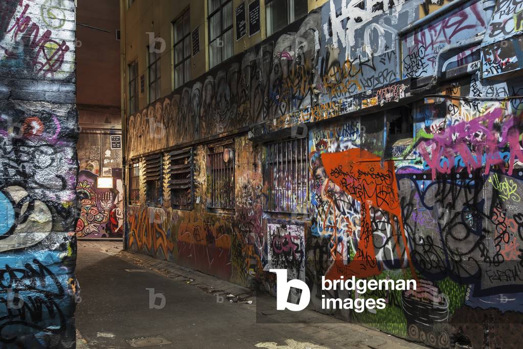 Australia, Victoria, View of street Art Installation on Hosier Lane, Melbourne (photo)