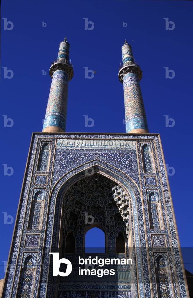 Iran, Colorful Tiles on Jama Mosque in Old City, Yazd (photo)