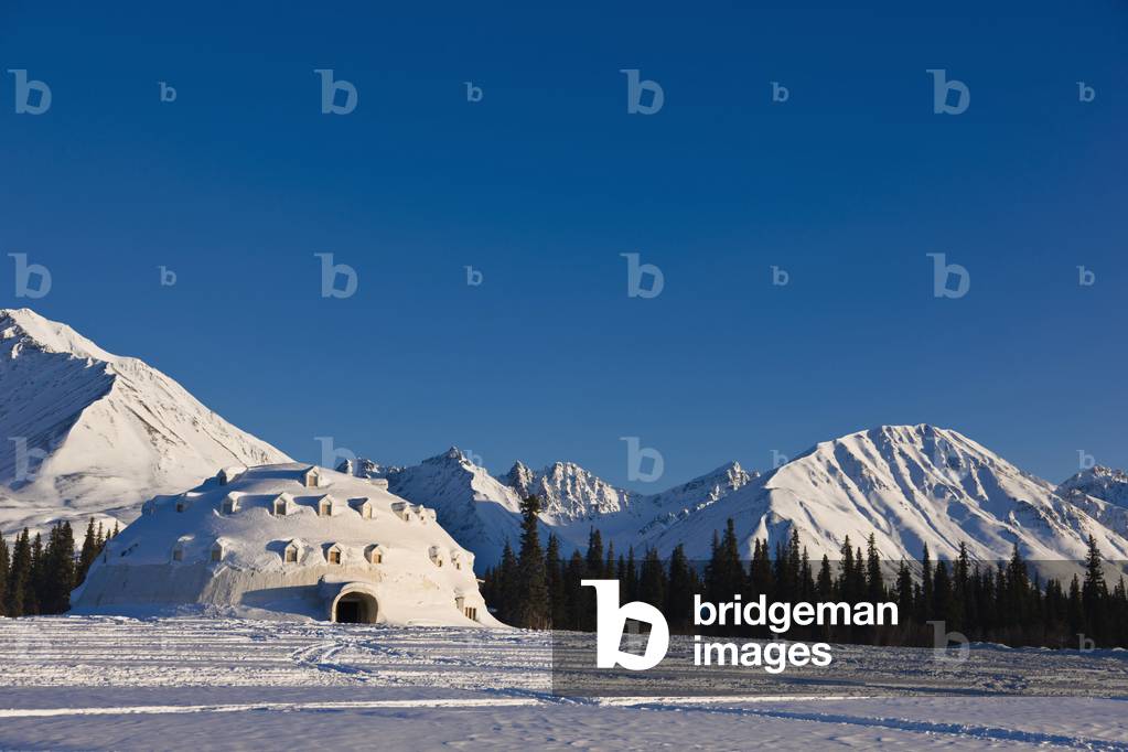 View Of Igloo City, A Uniquely Alaskan Architectural Icon Located Along The George Parks Highway Near Broad Pass, Southcentral Alaska, Winter (photo)