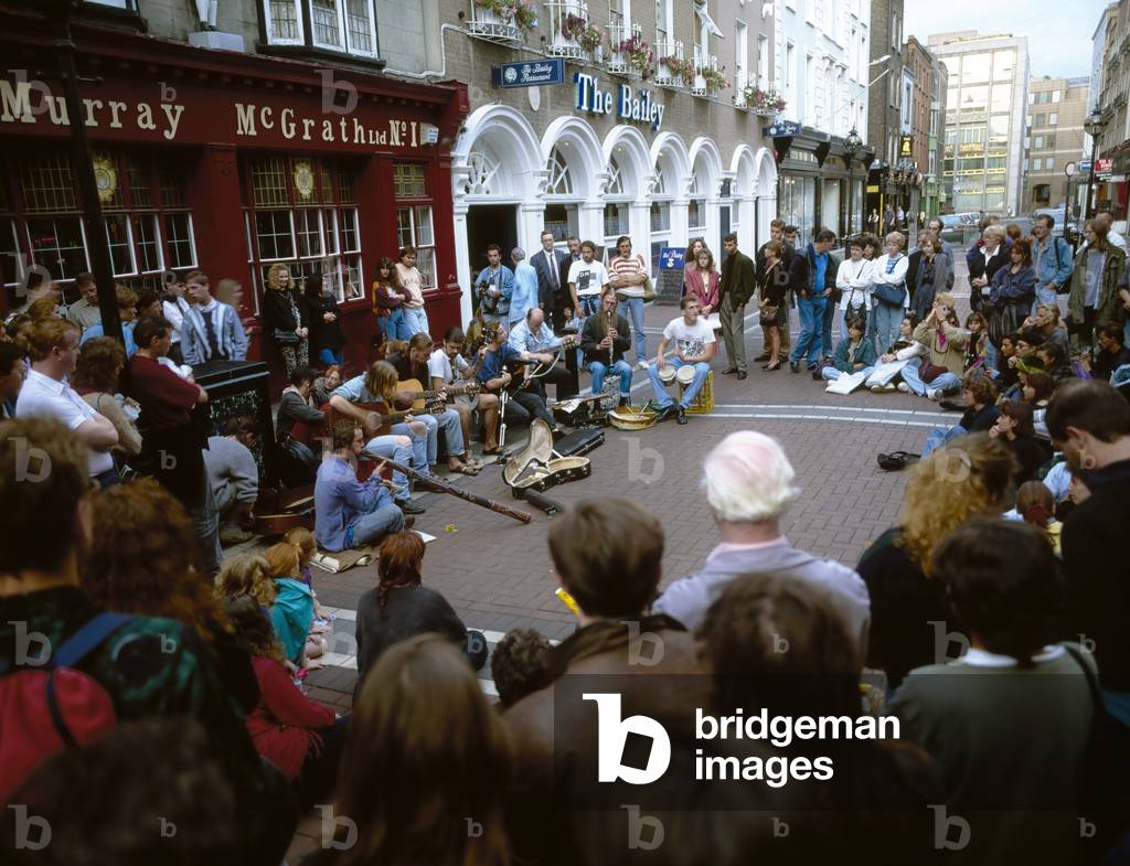 Dublin, Co Dublin, Ireland; Street Musicians On Duke Street (photo)