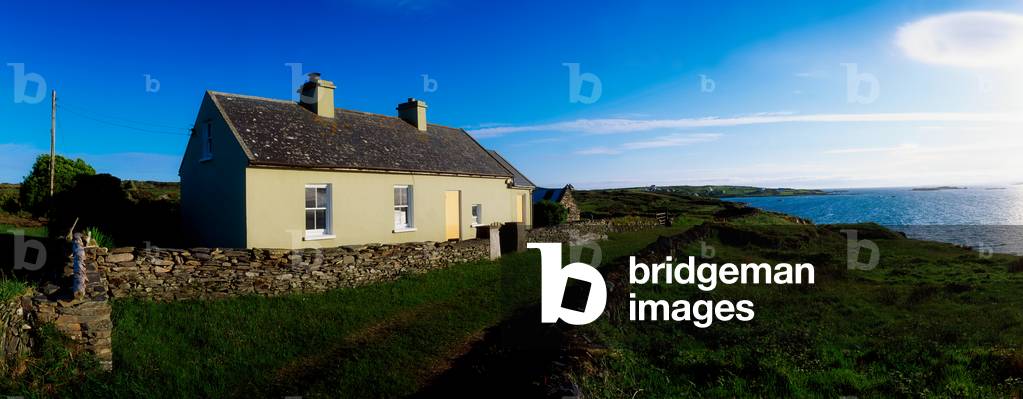 Traditional Slate Cottage, Hoare Island Roaring Water Bay, Co Cork, Ireland. (photo)